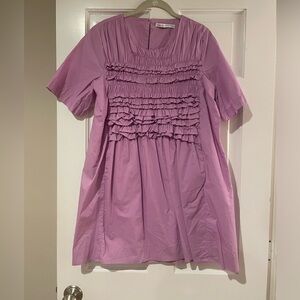 English Factory Mauve Tiered-Ruffle Mini Dress